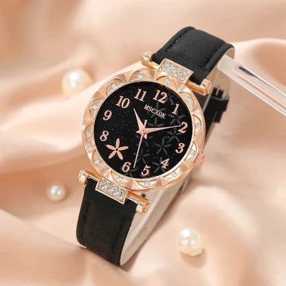 RELOJ CUARZO ELEGANTE NEGRO 8 PIEZAS