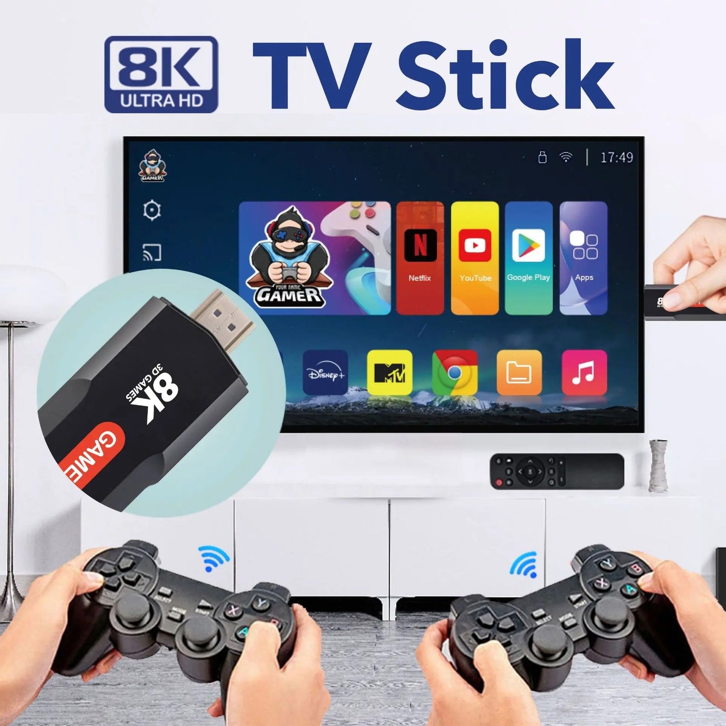 Game TV Stick 8K Ultra HD - Convertidor De Tv A Smart