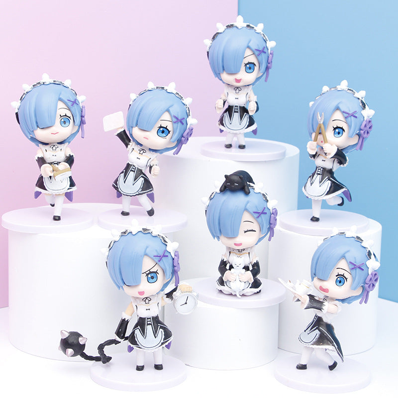 Figura Anime Q posket Rem set 7piezas - ShoppBolivia