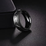 Anillo de acero inoxidable negro Unisex - ShoppBolivia