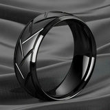 Anillo de acero inoxidable negro Unisex - ShoppBolivia