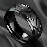 Anillo de acero inoxidable negro Unisex - ShoppBolivia