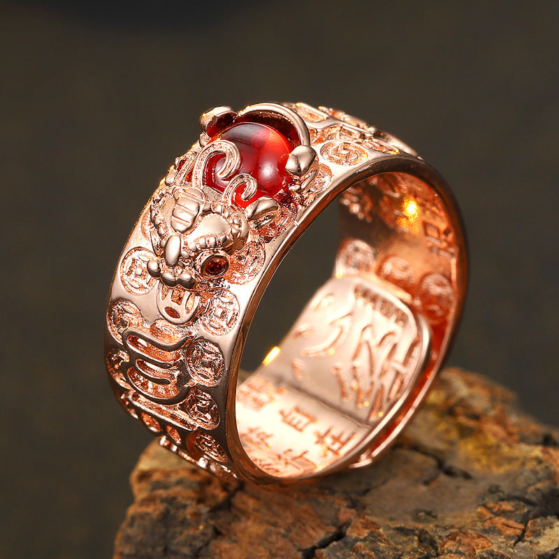 Anillo de amuleto de la suerte Feng Shui Pixiu