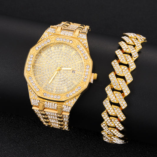 Iced Out RELOJ DE LUJO DIAMANTE CUBANA