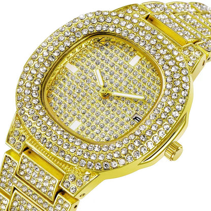 RELOJ CUARZO DIAMANTE GOLD