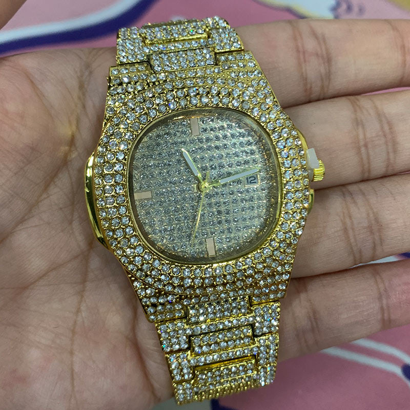 RELOJ CUARZO DIAMANTE GOLD