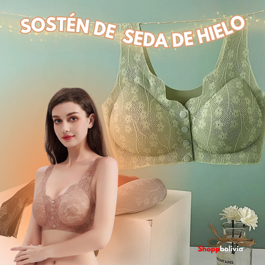 Sostén de Seda para Mujer con Botón Frontal ❤️【40-100kg】