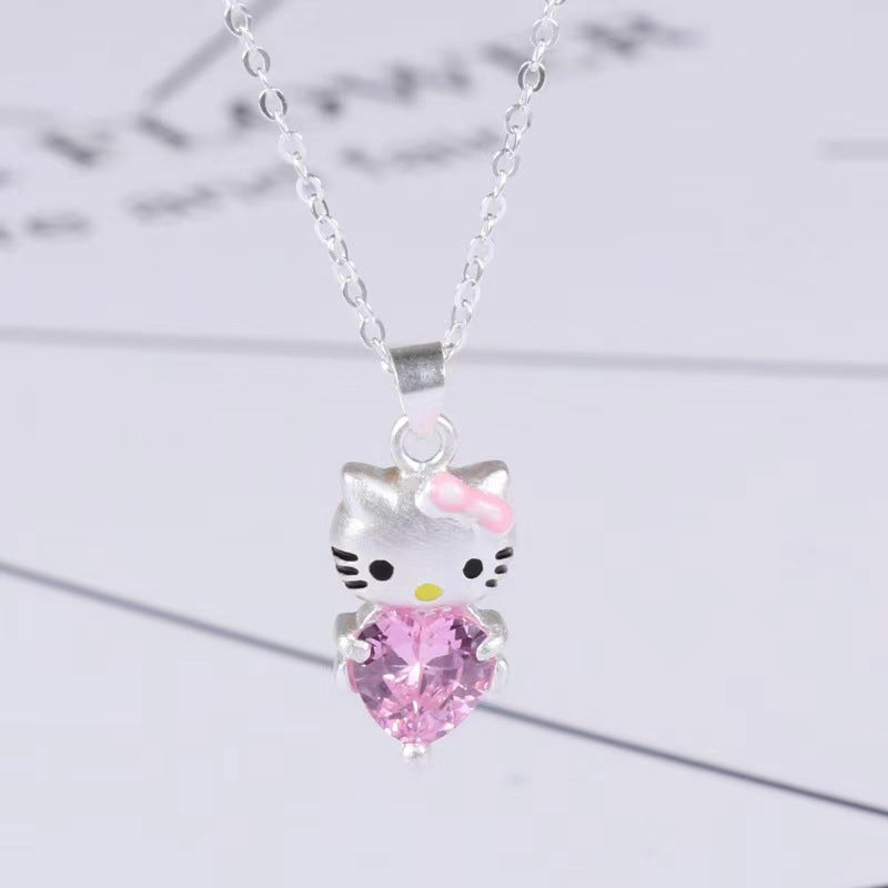 COLLAR HELLO KITTY CORAZON DE DIAMANTE