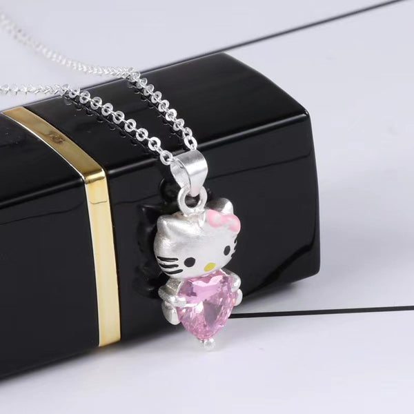 COLLAR HELLO KITTY CORAZON DE DIAMANTE