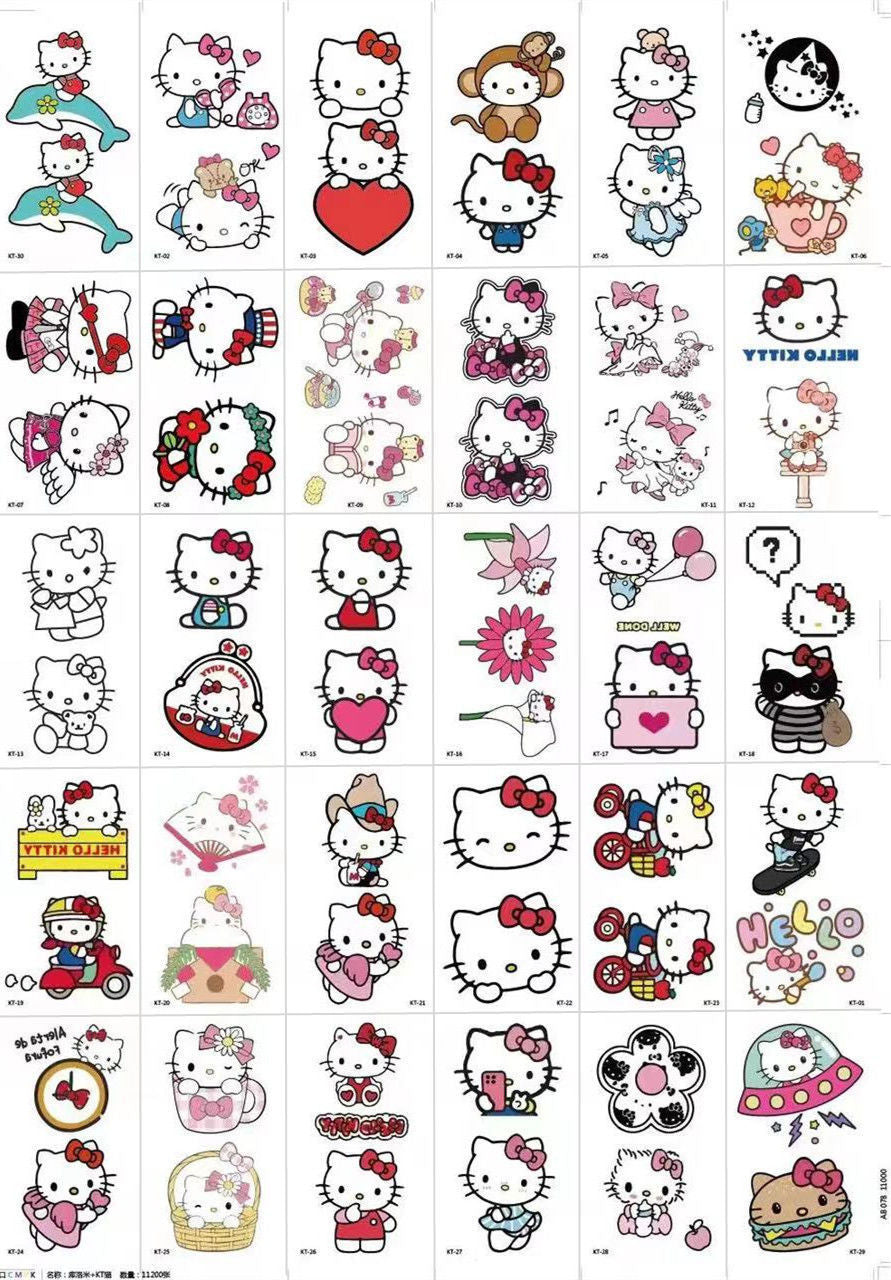 Tatuajes temporales Hello Kitty 30piezas