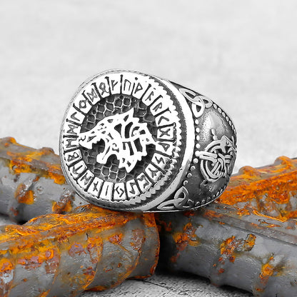 Anillo Vikingo Nordico Acero Inoxidable - ShoppBolivia