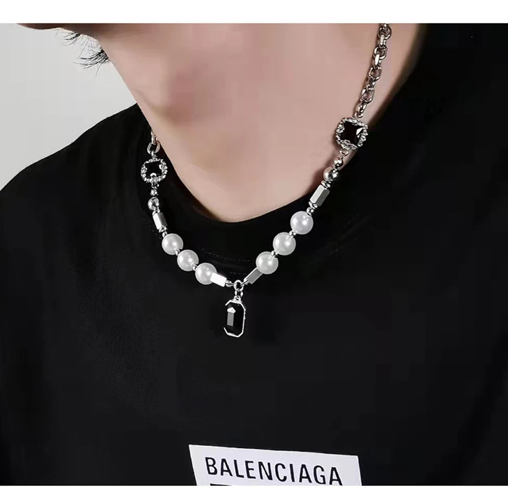 Collar con diamantes de perlas de estilo Hip-hop - ShoppBolivia