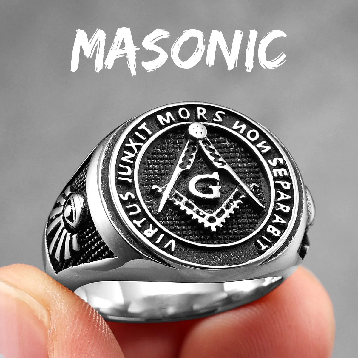 Anillo de acero inoxidable para hombre, masónicos de Masonería - ShoppBolivia