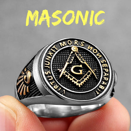 Anillo de acero inoxidable para hombre, masónicos de Masonería - ShoppBolivia