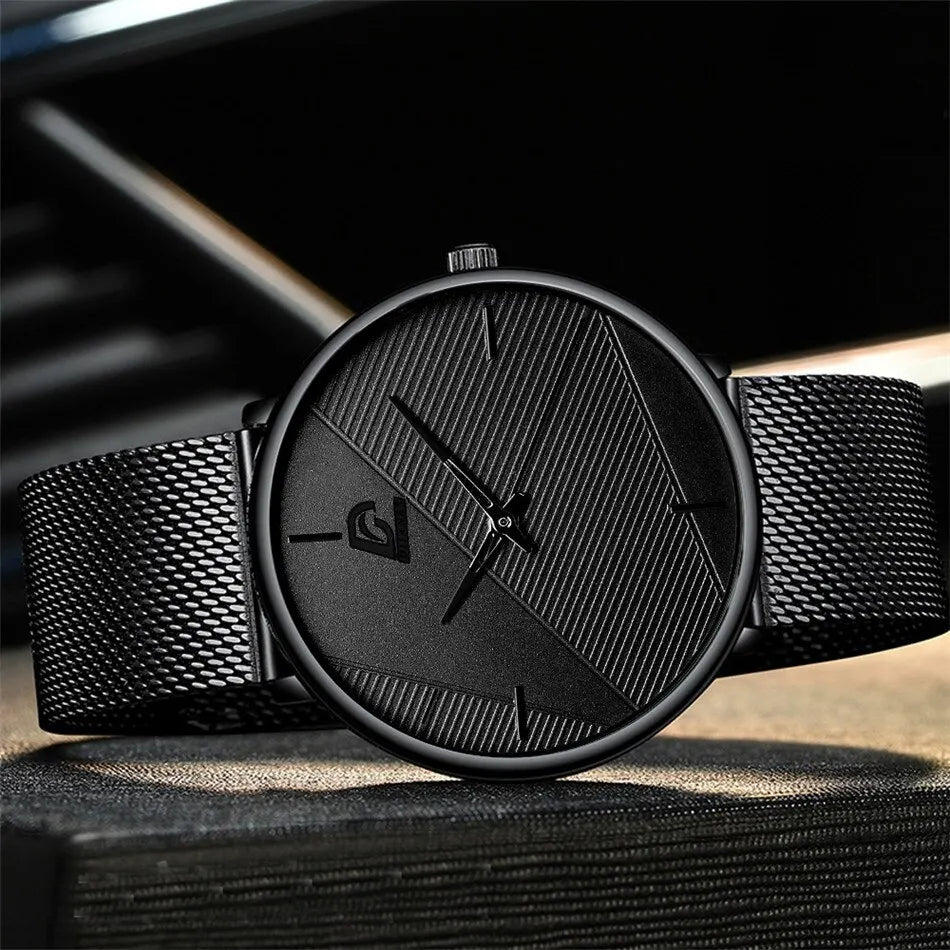 Reloj cuarzo Conjunto de 3 piezas para mujeres en negro y azul