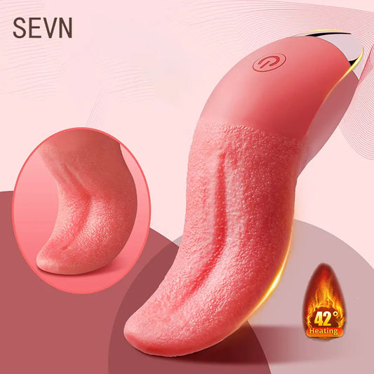 Vibrador para lamer lengua con 10 modos de calentamiento