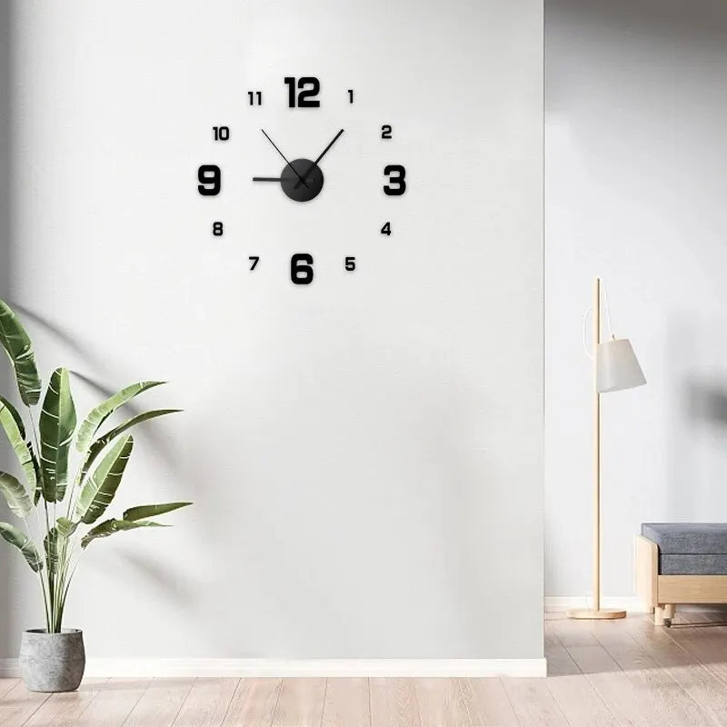 Reloj de pared creativo sin marco DIY, decoración de pared para el hogar
