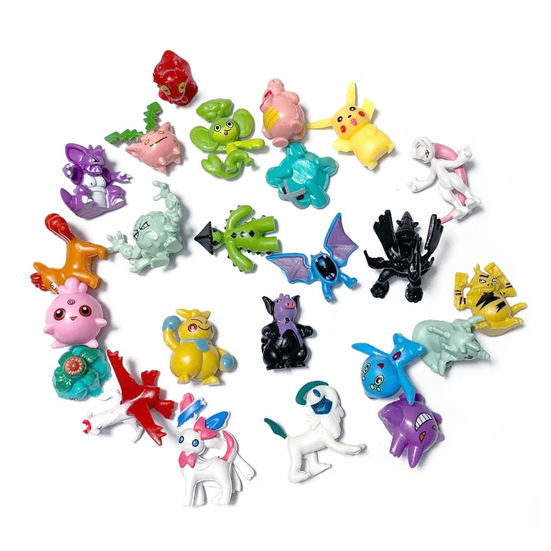 Figuras Pokemon 24piezas 2-3CM + Estuche - ShoppBolivia