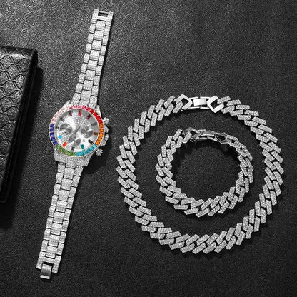 CONJUNTO RELOJ DIAMANTE 3PIEZAS CUBANA