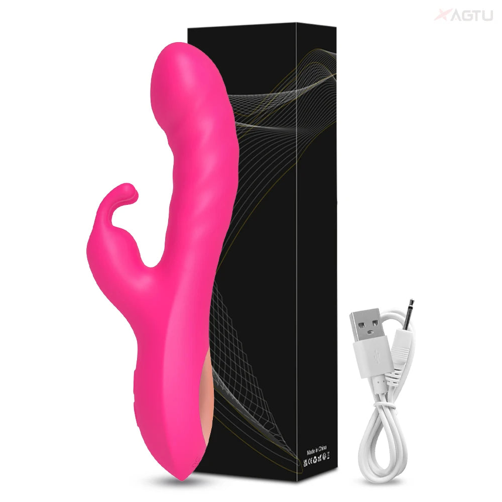 Potente vibrador de conejo para mujer, estimulador de clítoris y punto G