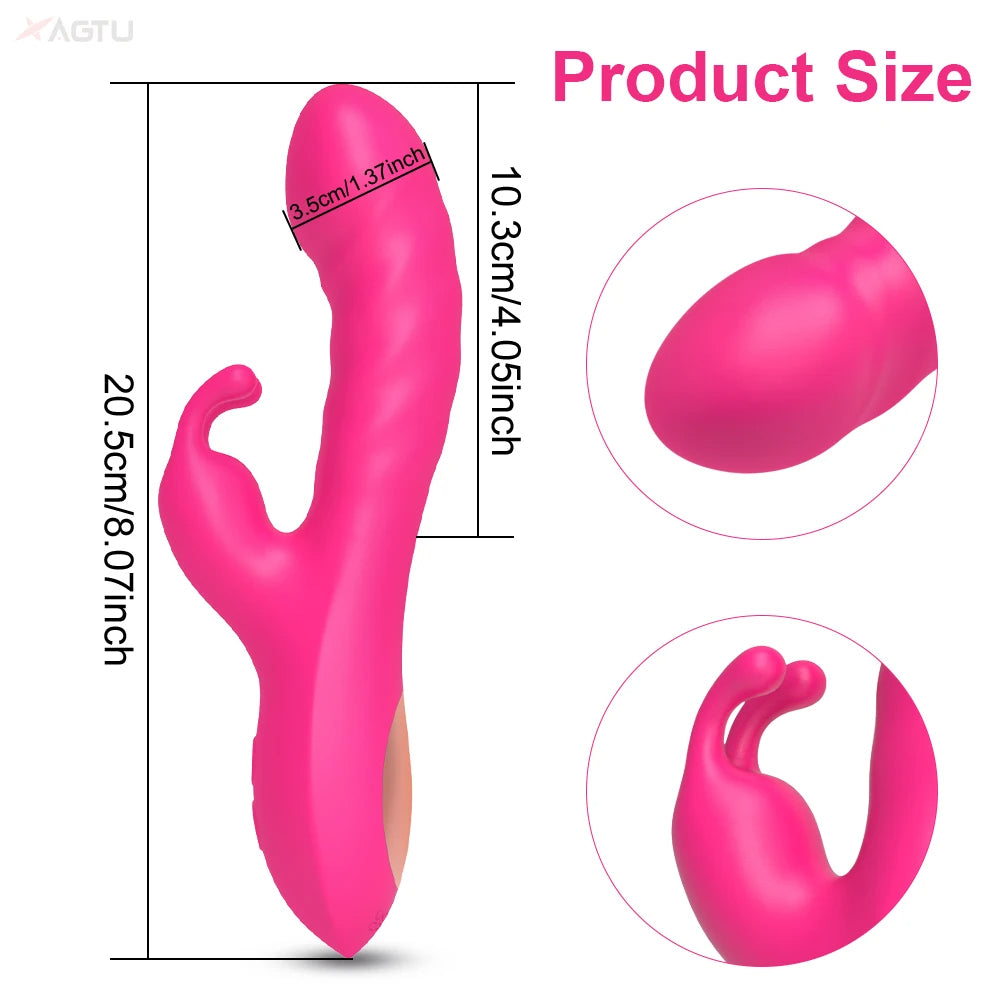 Potente vibrador de conejo para mujer, estimulador de clítoris y punto G