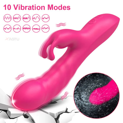 Potente vibrador de conejo para mujer, estimulador de clítoris y punto G