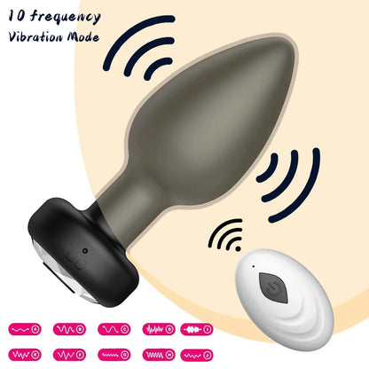 Vibrador de tapón Anal Juguetes sexuales con Control remoto inalámbrico,