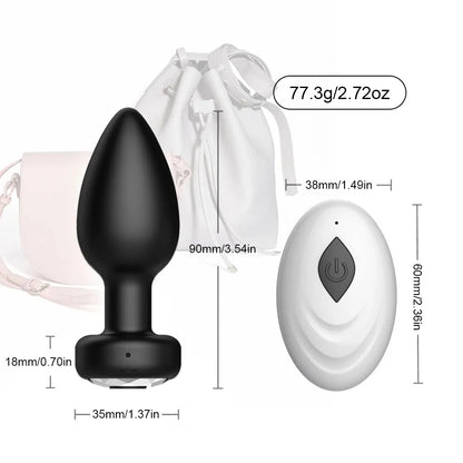 Vibrador de tapón Anal Juguetes sexuales con Control remoto inalámbrico,