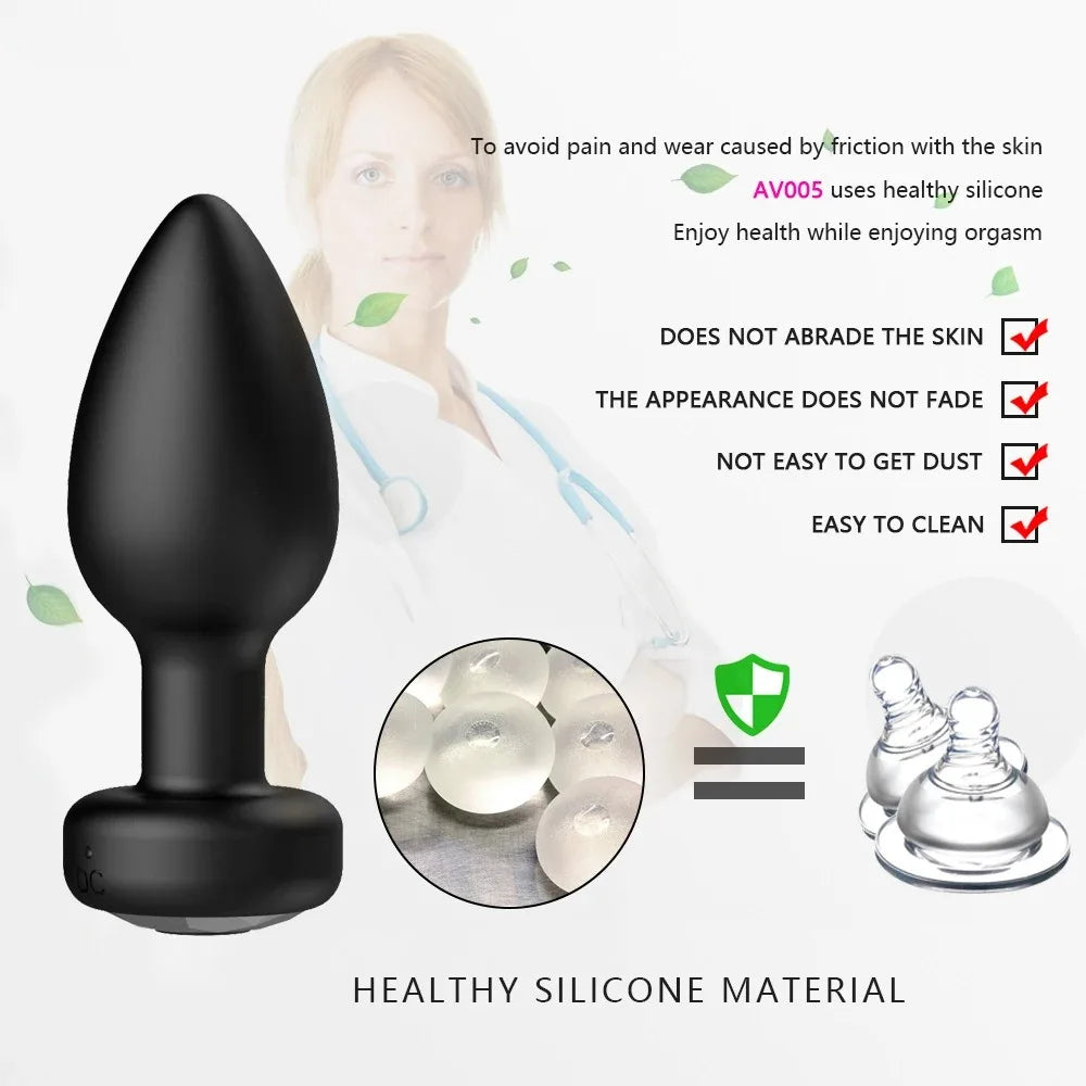 Vibrador de tapón Anal Juguetes sexuales con Control remoto inalámbrico,