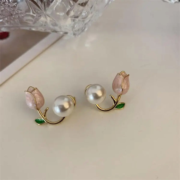 Pendientes de perlas TULIPANES