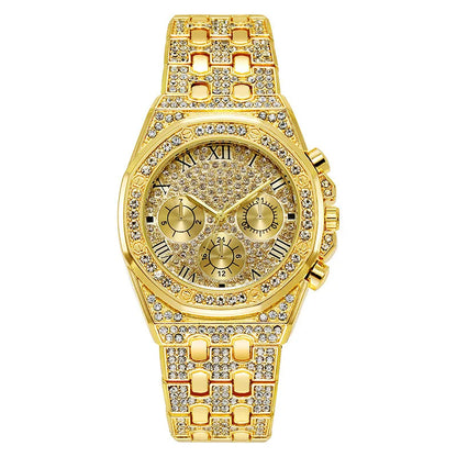 RELOJ CUABANO DIAMANTE DORADO