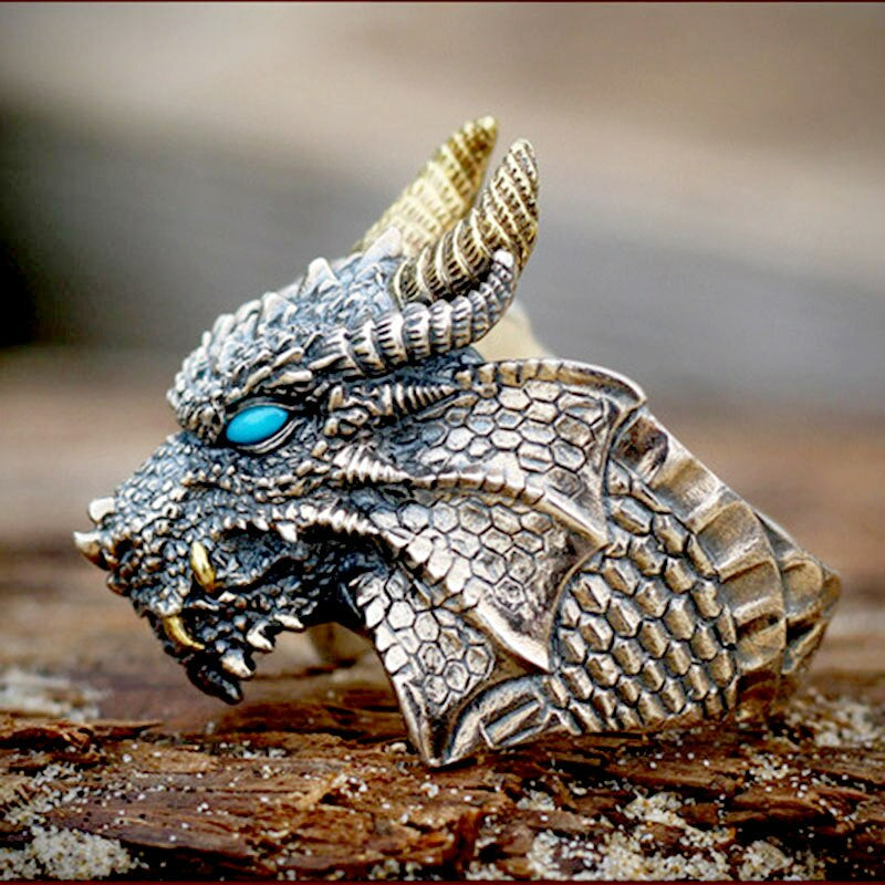 Anillo Dragon ojos celestes - ShoppBolivia