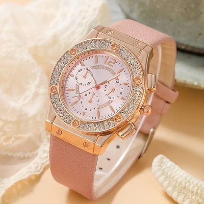 Reloj de cuarzo con pulsera elegante para dama