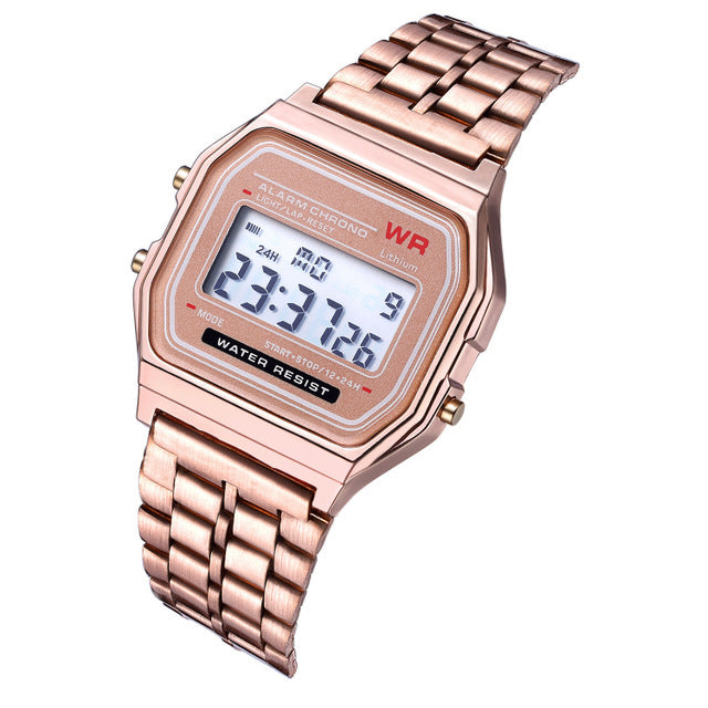 Reloj de pulsera de lujo F91W para hombre y mujer